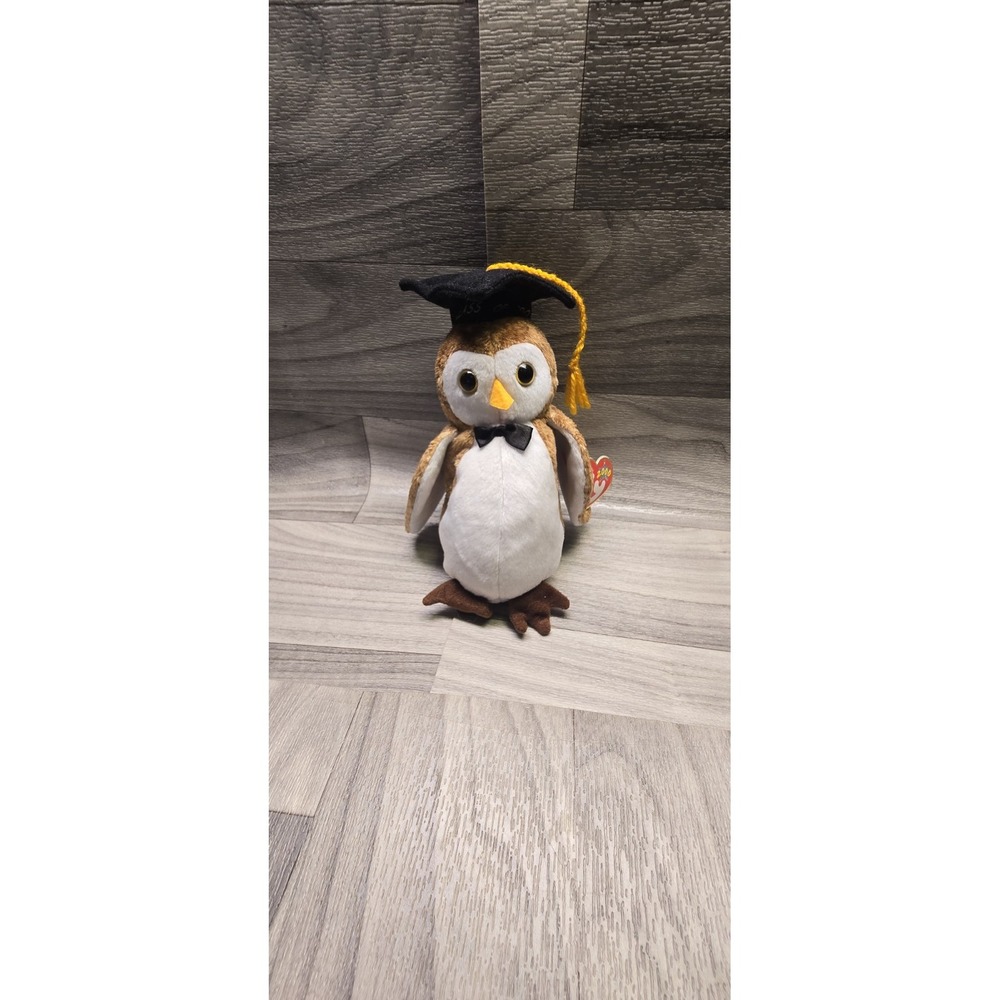 Ty Beanie Baby  WISEST the 2000 Graduation Owl 7" Stuffed Animal Toy